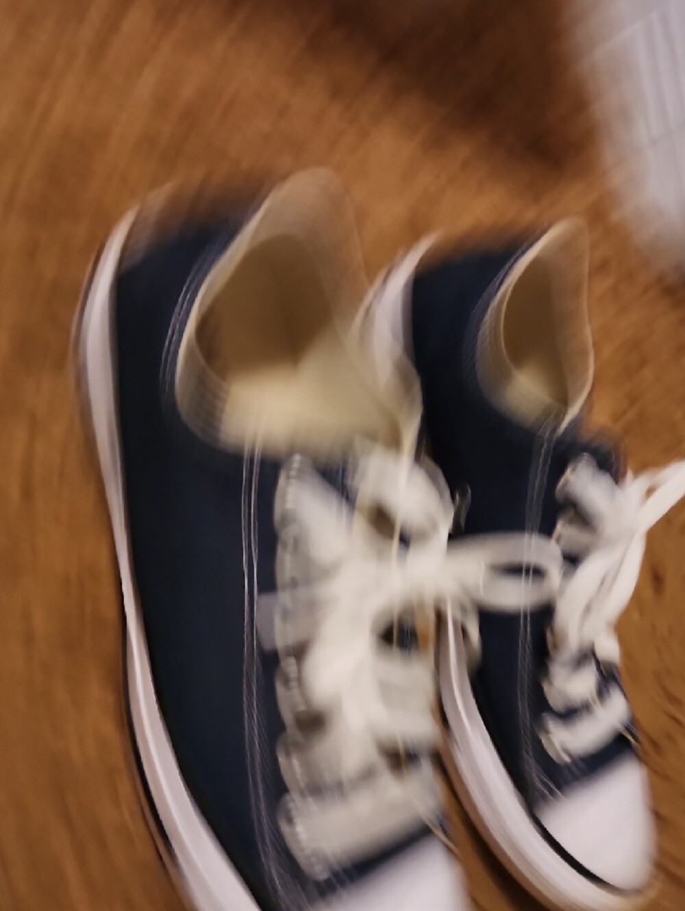 Converse Women's Navy Blue Denim Canvas Low-Top Sneakers with White Laces - Picture 3 of 8